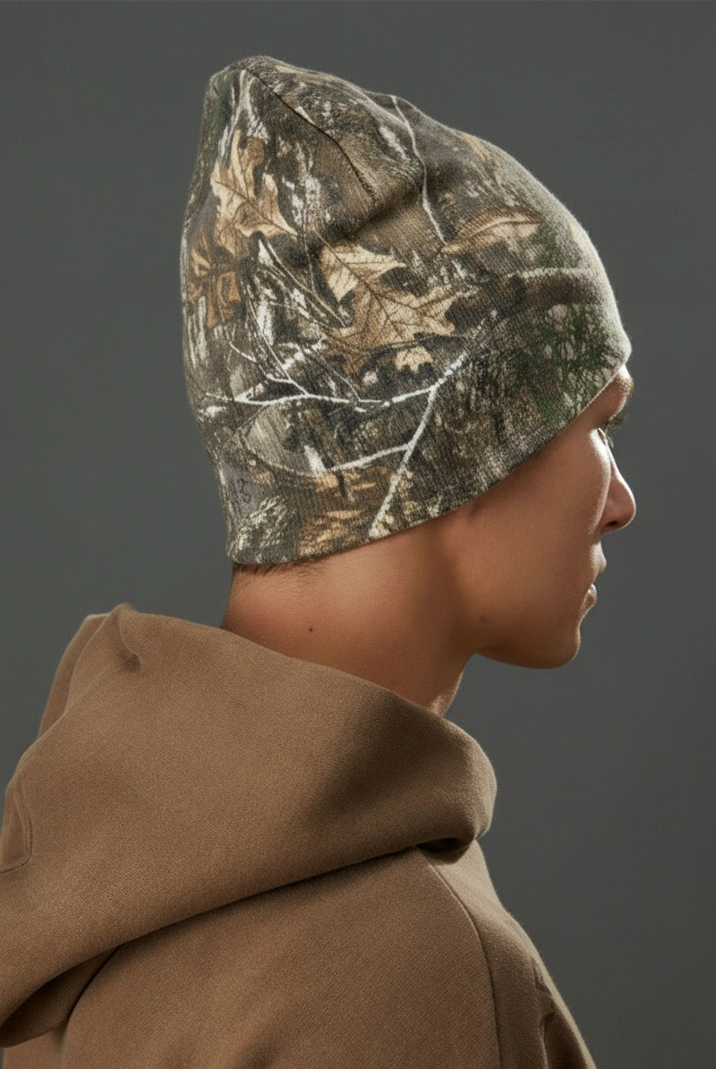 Camo Print Knit Beanie