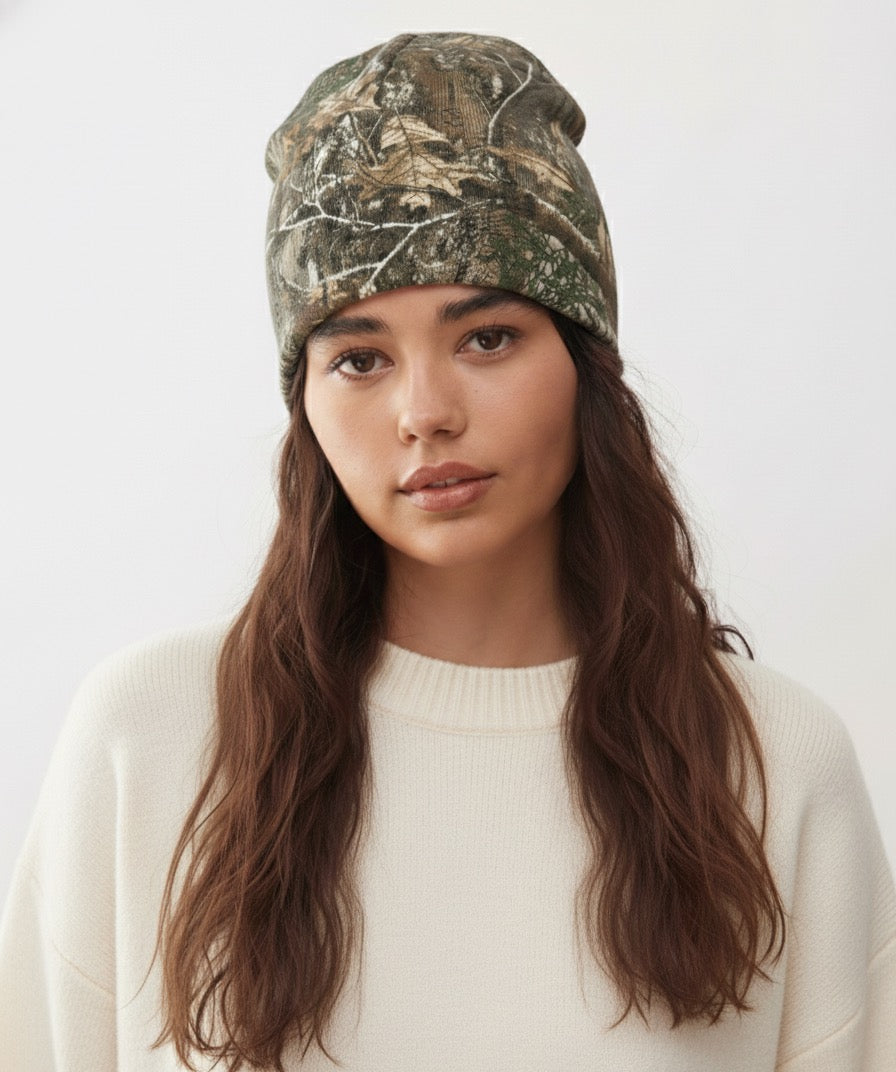 Camo Print Knit Beanie
