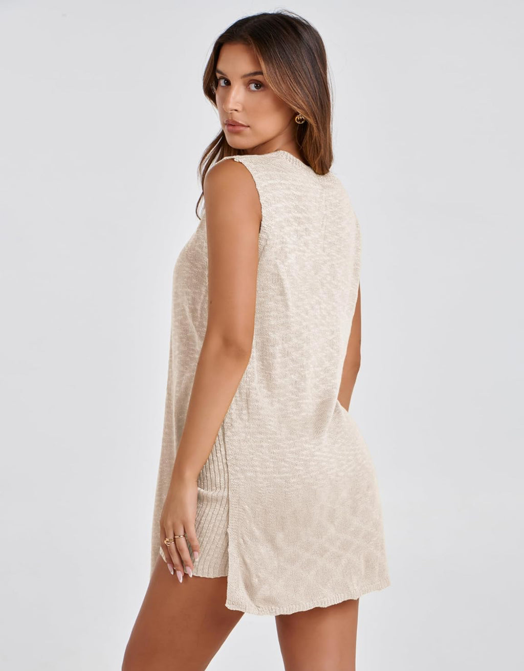 Sleeveless Tunic Top & Shorts Matching Set