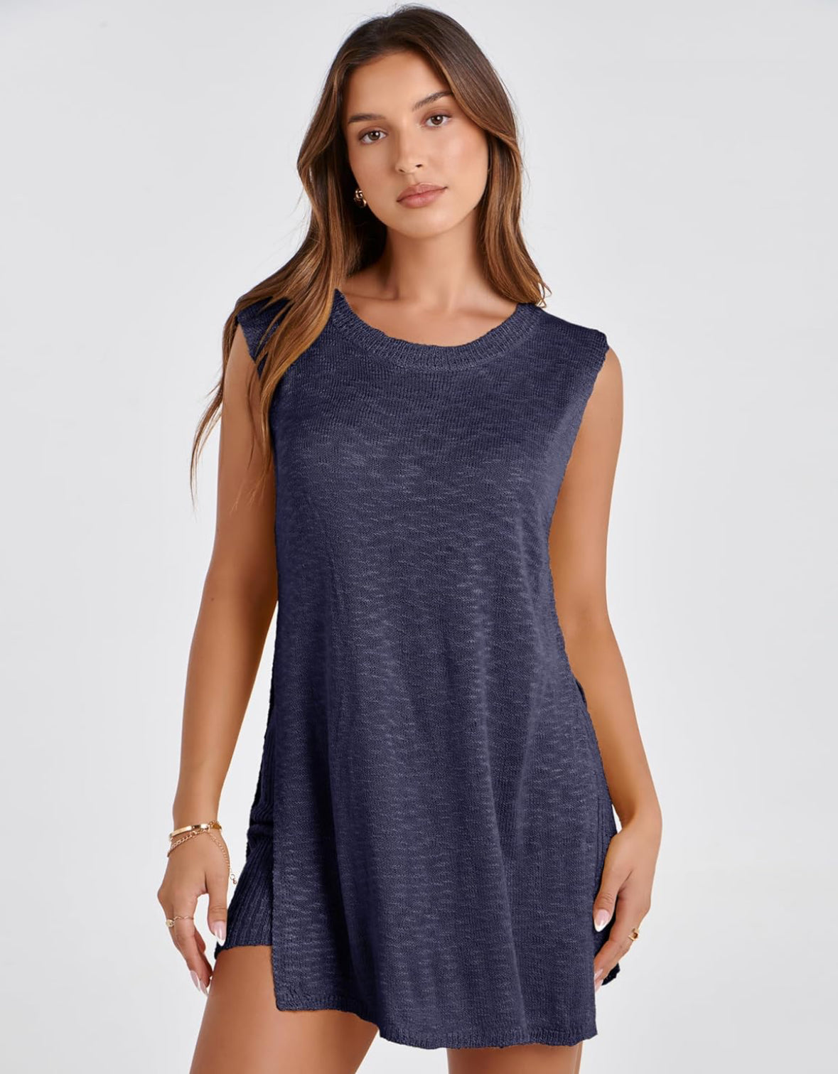 Sleeveless Tunic Top & Shorts Matching Set