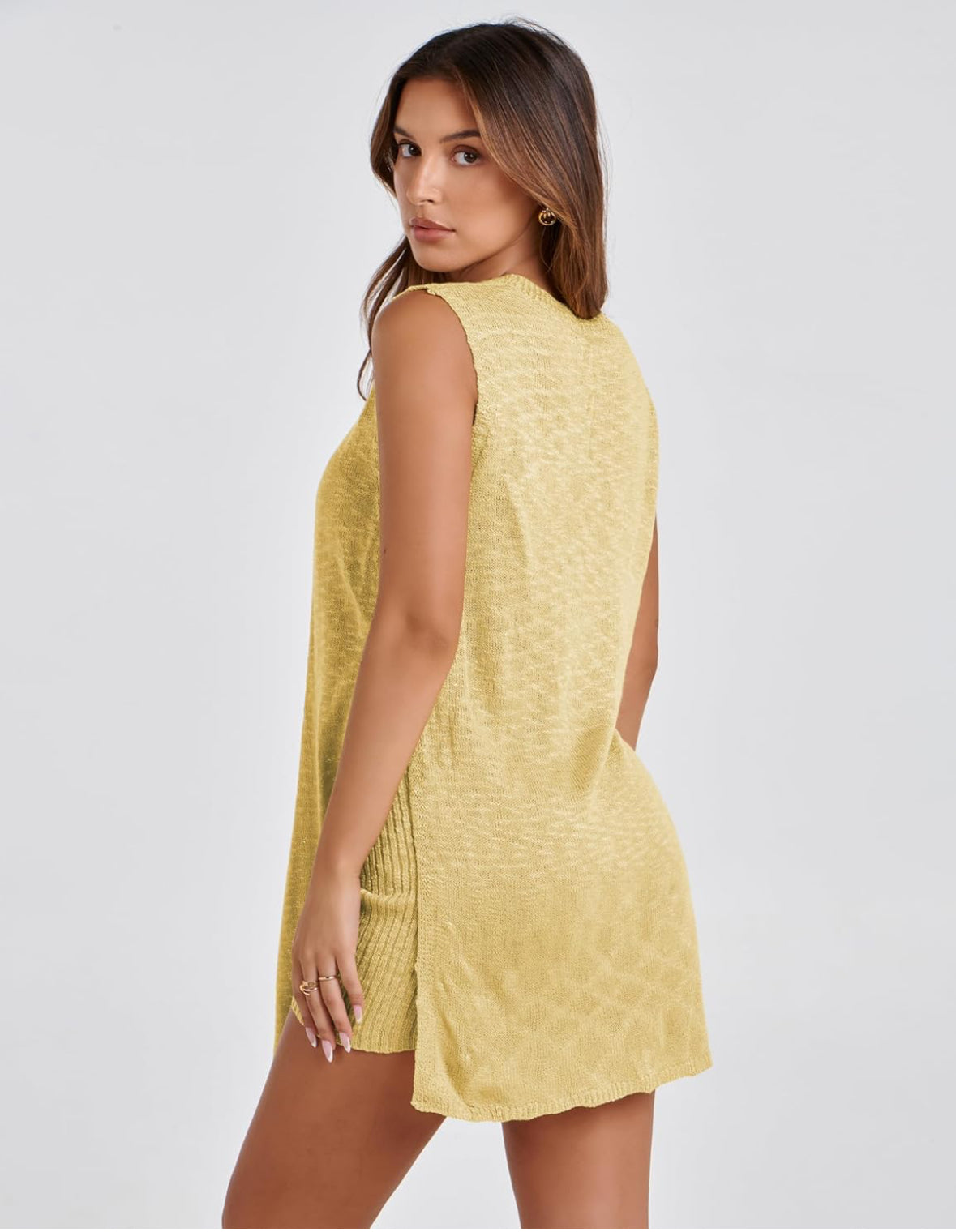 Sleeveless Tunic Top & Shorts Matching Set