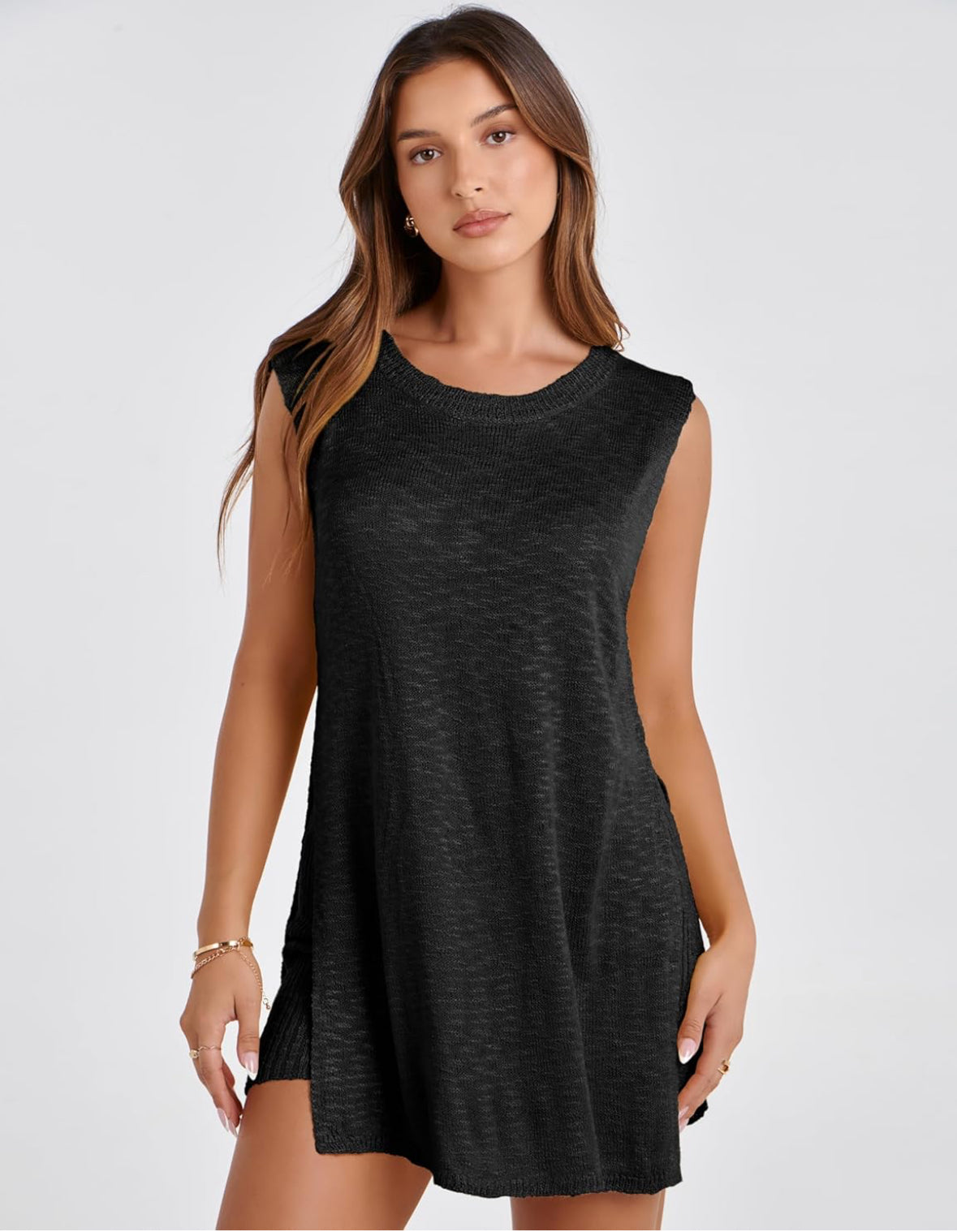 Sleeveless Tunic Top & Shorts Matching Set